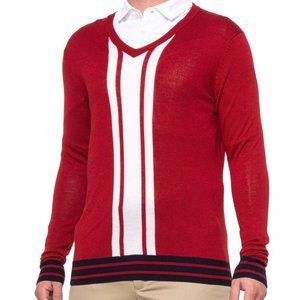 Bobby Jones Rule 19Color-Block V-Neck Golf Sweater
